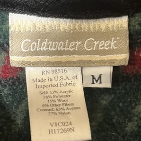 Vintage Coldwater Creek Aztec Southwestern Wool Blend Blazer Jacket Medium - Picture 7 of 7